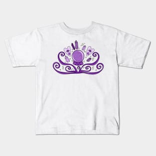 Mystical Purple Fortune Teller, Crystal Ball, Crystals, and Planchettes Design, made by EndlessEmporium Kids T-Shirt